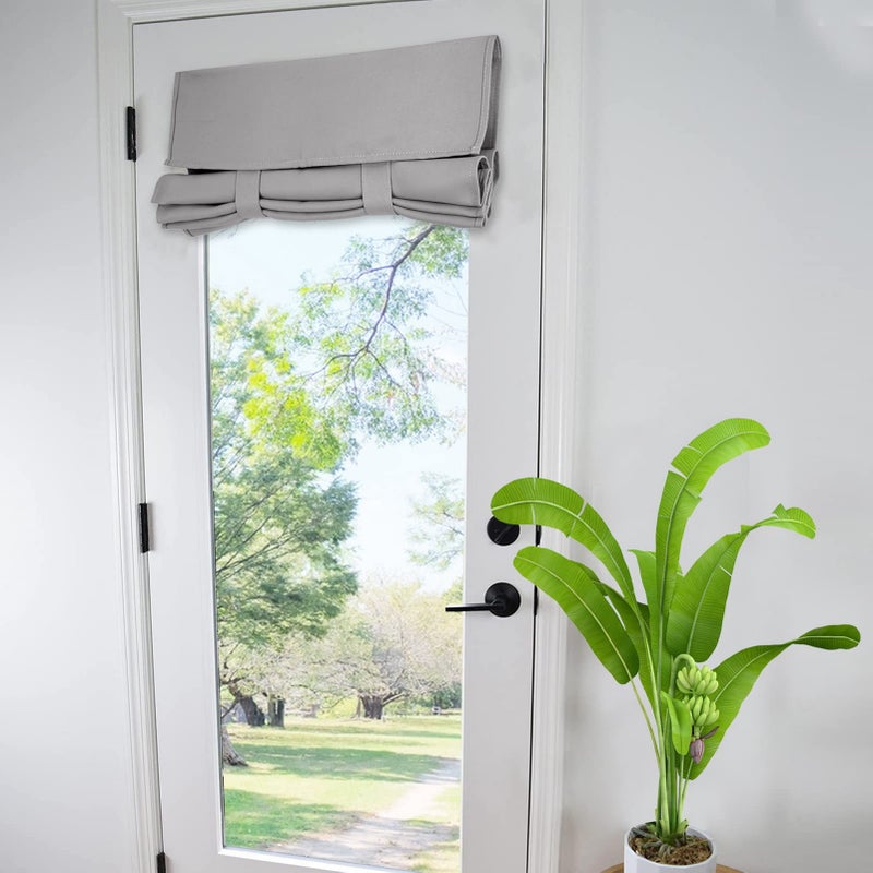 WdFour Door curtains for Door Window  French Door curtains for Privacy  Easy installed Tricia Door Panels Front Door Sidelight curtain Tie up Shade  Washable curtain 25W x 40L Inch Light gray  1 Panel